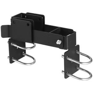 lot 16390 image: yeesport Chain Link Fence Latch for 1-38 in Gate Frame, Sturdy Padlockable Gate Latch, Adjustable Spacing, Residential Strong Arm Double Gate Latch for Metal Gate, Black