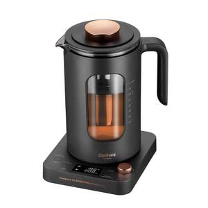 lot 16416 image: INTASTING Electric Tea Kettle, Electric Kettle with Tea Infuser, �1�� Knob Temperature Control, BPA-Free Glass, 1200W Fast Heating, Easy to Clean, 1 Liter (Dark Gray)