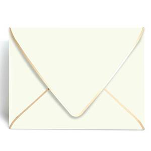 lot 16421 image: A7 Ivoy Envelopes 5 x 7 With Gold Border,- 50 Pack,For 5x7 Cards Quick Self Seal Perfect for Weddings, Invitations, Photos, Graduation, Baby Shower Thick Luxury paper5.25 x 7.25 Inches (Ivory)