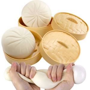 lot 16427 image: 2Pack Dumpling Stress Ball, Dumpling Fidget Toy, Steamed Stuffed Bun, Stress Relief Decompression Toy for Halloween Project, Tricking People, Kid Playing
