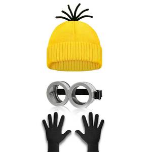 lot 16430 image: Aursy 3 PCS Easter Halloween Costumes for Men Women Adults, Yellow Beanie, Steampunk Goggles, Black Gloves, Party Set Decorations, Easter Costumes Party Cosplay