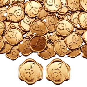 lot 16434 image: Yoption Initial Alphabet S Adhesive Wax Seal Stickers, 100 Pack Letter Wax Seal Stickers Antique Gold Self Adhesive Envelope Seals for Wedding Party Birthday Christmas (S)