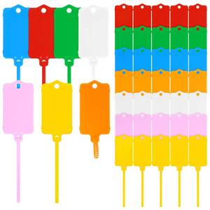lot 16444 image: LeonBach 70 PCS Plastic Shipping Tags,1.46 x 2.48, Waterproof Labels Writable Hanging Tags with Sealing Strap,Shipping Cable Tie Plastic Tag Label for Keys Luggage Logistic Retail Inventory