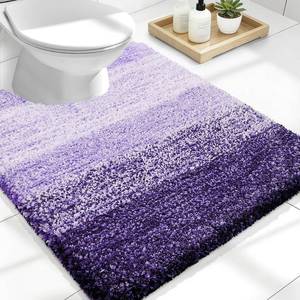 lot 17190 image: OLANLY Luxury Toilet Rugs U-Shaped 24x20, Extra Soft and Absorbent Microfiber Bathroom Rugs, Non-Slip Plush Shaggy Bath Mat, Machine Wash Dry, Contour Bathroom Mats for Toilet Base, Violet