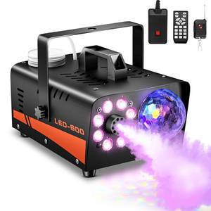 lot 17201 image: Dashsafe Fog Machine, Smoke Machine with Disco Ball Lights, 600W and 4000CFM with 13-Color LED Effects, Wired And Wireless Remote Controls, Ideal for Indoor, Outdoor, Halloween, Wedding, and Parties