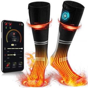 lot 18228 image: Heated Socks for Men Women 22.2WH Battery Washable Rechargeable APP Control Electric Heated ski Socks for Hunting Mens Ice Hockey Socks Mens Ice Hockey (Black L