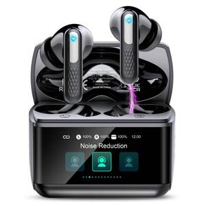 lot 18260 image: ZYHKON Wireless Earbuds with Touch Screen, Bluetooth 5.4 Headphones, ANCENC Noise Cancelling, 48H HiFi Stereo Bluetooth Ear Buds with 5 EQ Modes, Transparency Mode, IPX7 Earphones, Black