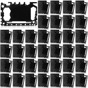 lot 18269 image: Cholemy 36 Pcs Credit Card Wallet Multitool 46 in 1 Metal Stainless Steel Survival Pocket Tool Bottle Opener Multipurpose Bulk for Husband Dad Men Christmas Birthday Gift, Black