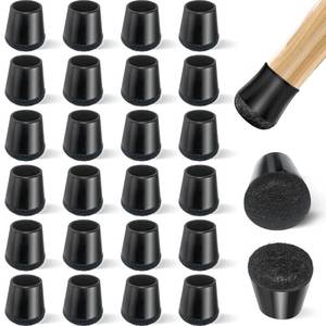 lot 18279 image: yomanta 24 PCS Silicone & Felt Chair Leg Floor Protectors - Scratch Proof & Noise Reducing Furniture Caps for Hardwood Floors - Round XS Fits 916 to 1216 (15��19mm), Black