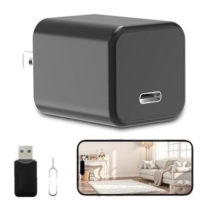 lot 18282 image: HIGSEEU 5G Mini Camera Charger, Full HD 1080P Small Nanny Cam with Human Detection, Type-C Plug Pet Camera for Indoor (FHD-001-C)