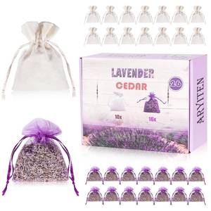 lot 18287 image: 26 Pack Cedar and Lavendar Home Fragrance for Drawers and Closets - Stop Clothes Damage, Cedar Chips and Natural Dried Lavender Sachets Bags