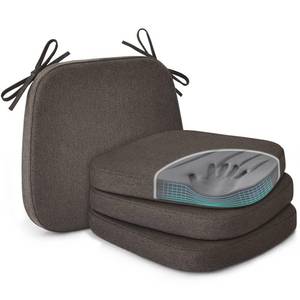 lot 18290 image: Shinnwa Seat Cushion for Dining Chairs, Patented Design Memory Foam Dining Chair Pad with Ties and Washable Cover, 17 x 16 x 2, Dark Brown