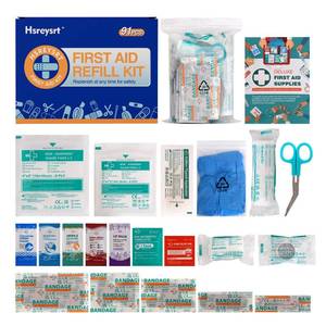 lot 18307 image: First Aid Refill Kit for Home, Car & Travel, Wound Care Supplies with Scissors, Tweezers, Assorted Bandages & Adhesive Bandages