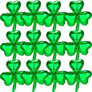 lot 18308 image: XJYXQF 18Inch Green Shamrock Balloons, 12Pcs St Patricks Day Balloon Arch Kit with Lucky Clover Foil Balloons, for Home Party Decor, Table Centerpiece, March Birthday Garland (3 Clover)