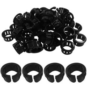 lot 18319 image: BokWin 60 Pack Opened Snap Bushing 34 inch��OSB-19 Plastic Cable Hole Grommets for Wiring, Black Nylon Snap-in Locking Electrical Wire Cord Hose Tubing Bushings Protectors with Easy Installation
