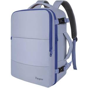 lot 19781 image: Taygeer Large Travel Backpack for Men Women, 35L Carry On Backpack Airline Approved, Personal Item Travel Bag with Water Bottle Pocket & Shoe Compartment, Laptop Backpack for Gym Hiking, Gray Blue