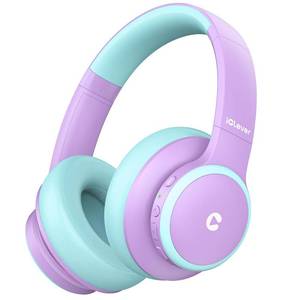lot 19791 image: iClever BTH26 Active Noise Cancelling Headphones for Kids, 60H Play Time, Safe Volume 80dBA, Type C Fast Charging, Bluetooth5.4, Kids Bluetooth Headphones with Mic AUX Cord for iPad Airplane, Purple
