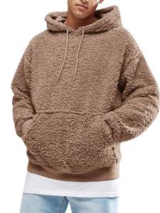 lot 19797 image: Runcati Mens Fuzzy Sherpa Pullover Hoodie Sweatshirts Long Sleeve Sport Front Pocket Fall Outwear Winter Hooded (Small, 01 Brown)