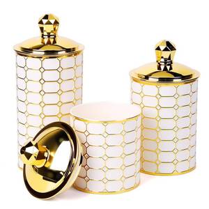 lot 19809 image: BigKing 3 Piece Plastic Canister Set for the Kitchen Counter - Sugar and Flour Containers with Airtight Lids for Countertops, Coffee and Tea Storage, Farmhouse Decor (Half Circle Lid)
