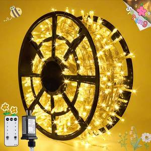 lot 19811 image: JMEXSUSS 168FT 600 LED Christmas Lights Outdoor Waterproof Clear Wire Indoor String Lights for Outside Warm White Christmas Tree Lights Plug in for Bedroom Wedding Party Spring Decor