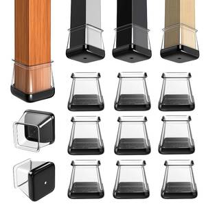 lot 19819 image: 28 Pcs Chair Leg Sliders for Carpet, Square Chair Leg Floor Protectors Glides, Silicone Furniture Leg Protectors Caps, Carpet Protectors Table Feet Teflon Covers Pads (Fit1-18  1-12)