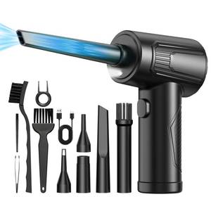 lot 19823 image: 11-in-1 Compressed Air Duster-3-Gear Adjustable 120000 RPM Electric Air Duster with LED Light, Reusable no Canned Keyboard Cleaner for Office, 9000mAh Cordless Air Duster for ComputerCarHome (Black)