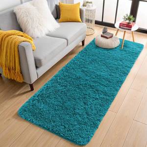 lot 19854 image: OLANLY 2x5 Machine Washable Runner Rugs for Hallway, Soft Fluffy Shaggy Bedside Rugs for Bedroom, Living Room, Indoor Floor Carpet for Kids Girls and Boys, Nursery Rooms, Home Decor Aesthetic, Teal