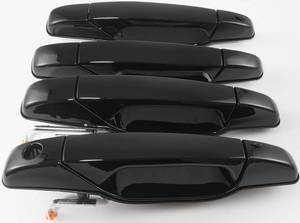 lot 19864 image: FRONEZER Exterior Door Handle, 4PCS Black Front Rear Driver Passenger Compatible with 2007-2014 Chevy Silverado Suburban Avalanche Tahoe, GMC Sierra Yukon Cadillac Escalade Replace 20828258 22738721