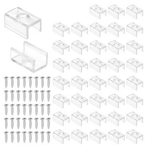 lot 20269 image: PATIKIL LED Strip Light Clips, 36pcs Mounting Bracket Fixing Clips Plastic Clamp Holders with 304 Stainless Steel Screws for 9.5mm-10mm Width Neon RGB Light Cable Ribbon