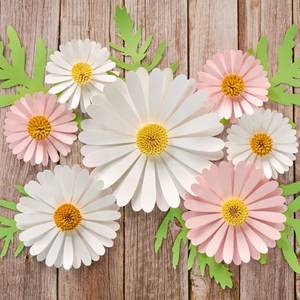 lot 20278 image: SUNBEAUTY Paper Flowers Decorations for Wall Giant Daisy Flowers Bulletin Board Decoration 3D Floral Tissue Paper Flowers Hanging for Classroom Wedding Baby Shower Tea Party Backdrop (Pink, White)