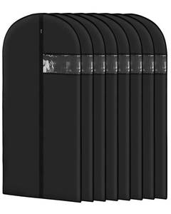 lot 20281 image: Garment Bags for Hanging Clothes 8 packs Washable Black Suit Bags for Closet Storage and Travel with Clear Window (43 inches)