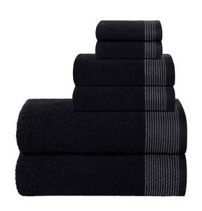 lot 20282 image: Belizzi Home 100% Cotton Ultra Soft 6 Pack Towel Set, Contains 2 Bath Towels 28x55 inchs, 2 Hand Towels 16x24 inchs & 2 Washcloths 12x12 inchs, Compact Lightweight & Highly Absorbant - Black
