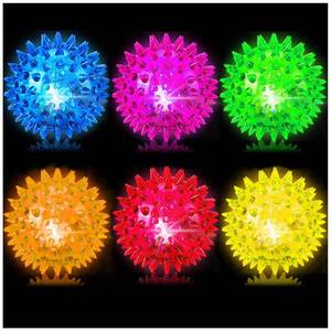 lot 20295 image: Sensory Light Up Bouncy Balls - Sensory Toys for Kids with Autism Toys for 3-4 5-7 8-12 Gifts for Boys Girls Spiky Stress Balls Novelty Noisemaker Toys Easter Basket Stuffers (not all light up)