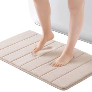 lot 20302 image: ROSMARUS Memory Foam Bath Mat 17�� x 24��, Water Absorbent Shower Mat, Thick Bath Rugs for Bathroom Non Slip with PVC Backing, Ultra Soft Bathroom Rugs for Floor & Tub, Ltbrown