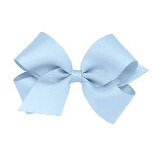 lot 20335 image: Wee Ones Girls Classic Grosgrain Hair Bows with Plain Wrap Center, No-Slip Hair Clip, Handmade, Millennium Blue, Medium