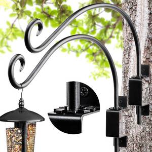 lot 20341 image: AJART Bird Feeder Hanger of Swivel Hanging Plant Bracket for Outdoor(Black) More Suitable for Outside birdhouses Plant Hooks (16-2PCs)