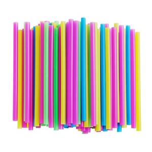 lot 20343 image: ALINK Assorted Bright Colors Jumbo Smoothie Straws, Wide Plastic Disposable Milkshake Straws, Pack of 100 Pieces