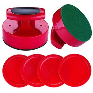 lot 20347 image: Air Hockey Pucks and Paddles,Air Hockey Table Replacement Accessories 2.5inch Pucks with 2 Humanization Design Paddles