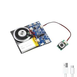 lot 20351 image: XLW Module - 16MB Push Button Activated Sound Module with Speaker, Type-C Cable, and Easy Recording Capability16 Minutes for Personalized Greetings, DIY Projects, and Holiday Crafts (Blue-1 PC)