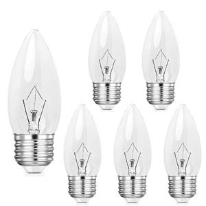 lot 20353 image: Jacqings B11 Lighting Torpedo Clear C35 CTC 40W E26 Base Decorative Incandescent Light Bulbs 120V for Chandeliers, Ceiling Fan Lights, Pendants, Wall Sconces, Dimmable, Warm White 2700K (6 Pack)
