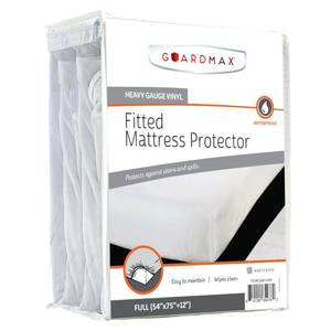 lot 20363 image: Guardmax Heavy Gauge Vinyl Full Size Mattress Protector - Waterproof & Dust Proof Mattress Cover with Stretchable Pockets - Soft, Comfortable, & Noiseless Waterproof Fitted Sheet.(54 x 75 x 12)