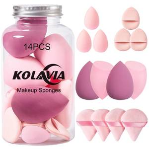 lot 20364 image: 10PCS Makeup Sponge Set, Beauty Blender Sponge for Foundation Blending with 3PCS Mini Makeup Sponges & 4PCS Triangle Powder Puff, Soft Make Up Sponges for Face Cosmetic Applicator for Powder Liquid