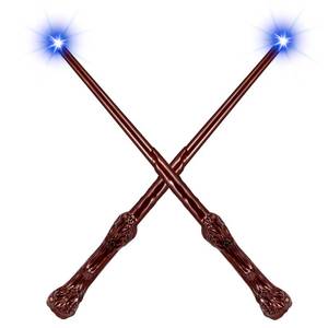 lot 20375 image: MagicRanger Light Up Wizard Magic Wands with Sound Illuminating Witch Wand Set for Kids Cosplay Birthday Party Favors, Root 2PCS