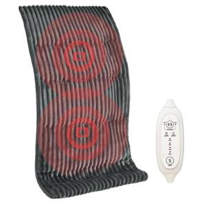 lot 20391 image: Heat Massaging Weighted Heating Pad for Back Pack, Weighted Electric Heating Pad with Massaging Vibrations 3.7lb Non-Toxic Beads 4 Heat Settings 4 Massage Modes 2h Auto-Off (Grey Black, 20x24)
