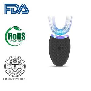 lot 20400 image: Snefe U Shaped Whole Mouth 360° Cleaning Teeth Whitening Hands Free Rechargeable IPX7 Waterproof,Black,SNEFEG90DM