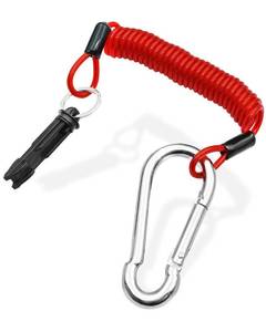 lot 20402 image: 6FT Breakaway Trailer Cable, Trailer Brake Cable Stainless Steel Spring Safety Towing Coiled Wire with Pin, Emergency Brake Cable Strap Ground Clip Switch Travel TrailerRVCamper Accessories