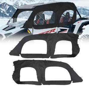 lot 1112 image: QYMOTO Polaris RZR XP 4 1000 Doors,2 Layers Canvas Upper Side Door Cab Enclosure for RZR XP1000 4 Seater Crew 2014-2025 Strong Zipper Open Window, Block Cold, Snow,Rain,Dust and Debris Outdoor