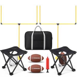 lot 1132 image: Realspring 2 Set Football Goal Post Yard Football Chairs Outdoor Games Outdoor Toss Goal Post Set for Backyard, Beach, Park, Tournaments, Sports Training