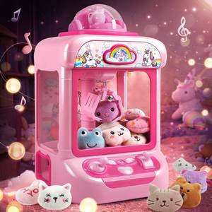lot 1135 image: TingingYuli Claw Machine for Kids,Unicorn Mini Vending Machines Candy Grabber Prize Dispenser Toys for Girls,Electronic Arcade Game with 20 Mini Plush Toys for Christmas Easter Birthday Gifts