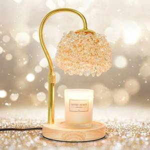 lot 1149 image: Hisummer Candle Warmer Lamp with Timer, Dimmable Candle Lamp Warmer with 312 K9 Crystals Adjustable Height Electric Candle Warmer for Women Gifts, Wax Warmer Lamp with 2 Bulbs for Jar Candles